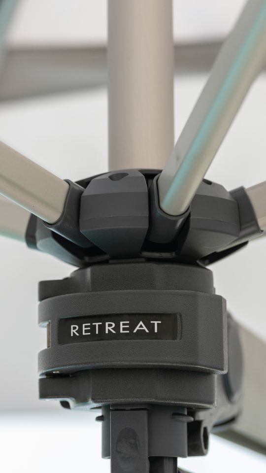 wall mounted umbrella close up